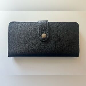 Portland Leather Goods Women’s Bifold Wallet Pebbled Black Leather NWOT